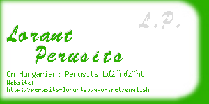 lorant perusits business card